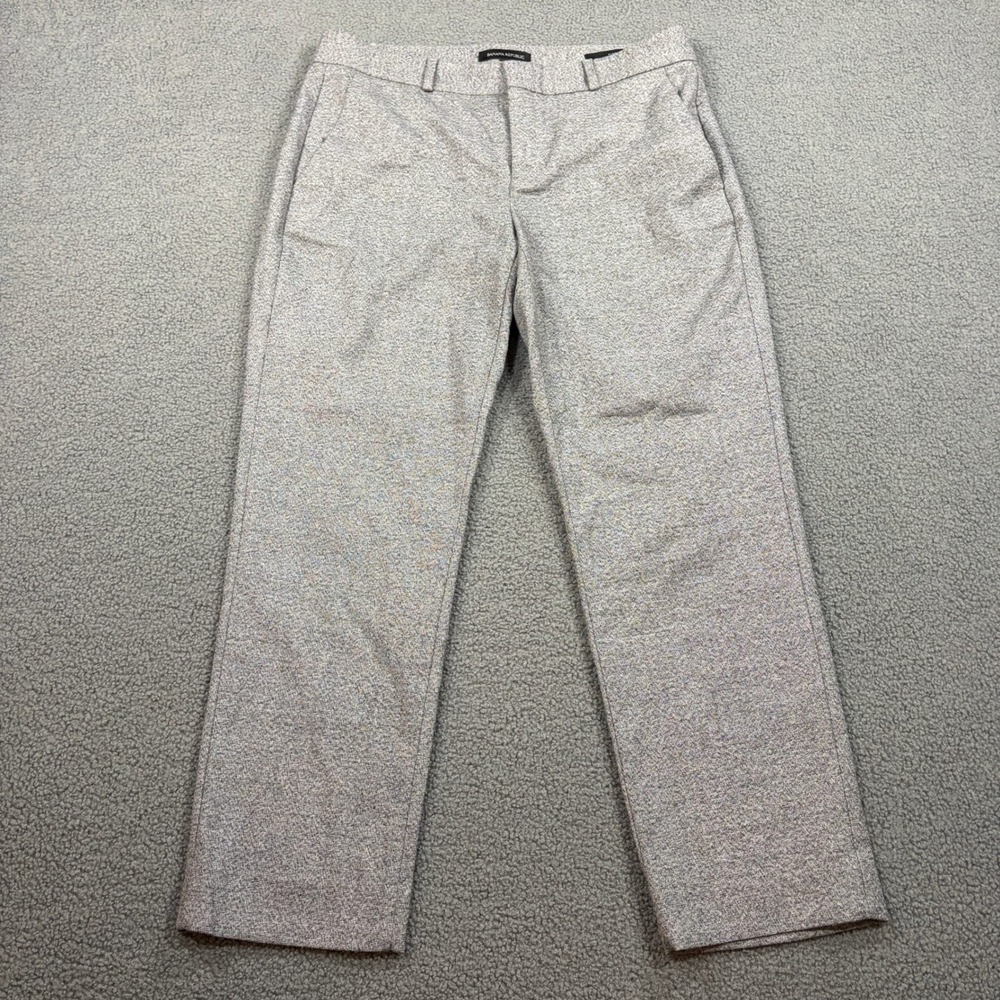 Banana Republic Pants Womens 6 Grey Avery Jaspe Straight Dress Trousers 878651